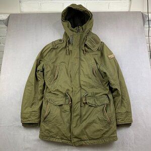 Vtg Abercrombie & Fitch Mens Military Parka Medium Green Field Wilcox Jacket Y2K